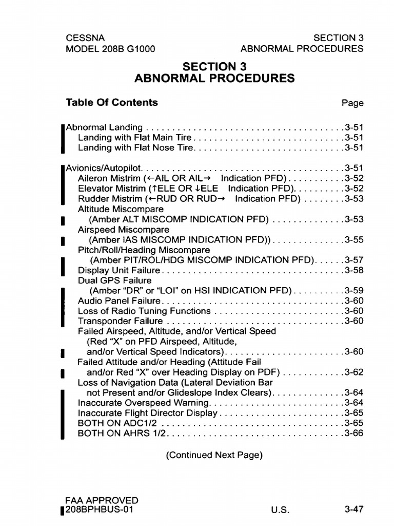Aircraft Abnormal Procedures Guide | PDF | Aviation | Aircraft