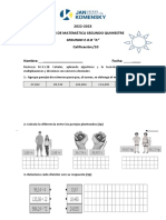 Examen Quimestral de Matemática