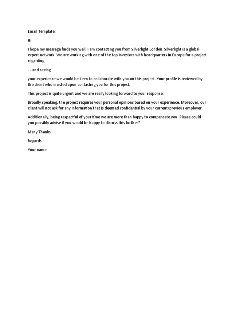 Urgent Collaboration Request Email Template | PDF