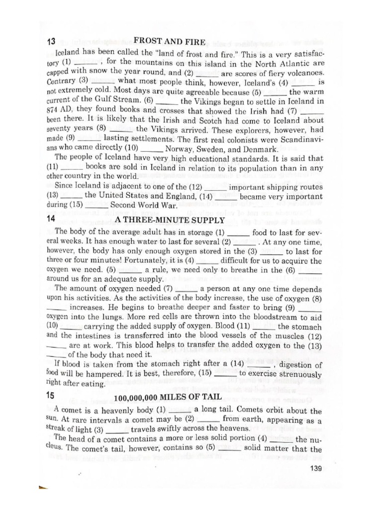(Tailieudieuky - Com) 37 Open Cloze Tests (17 Pages) | PDF