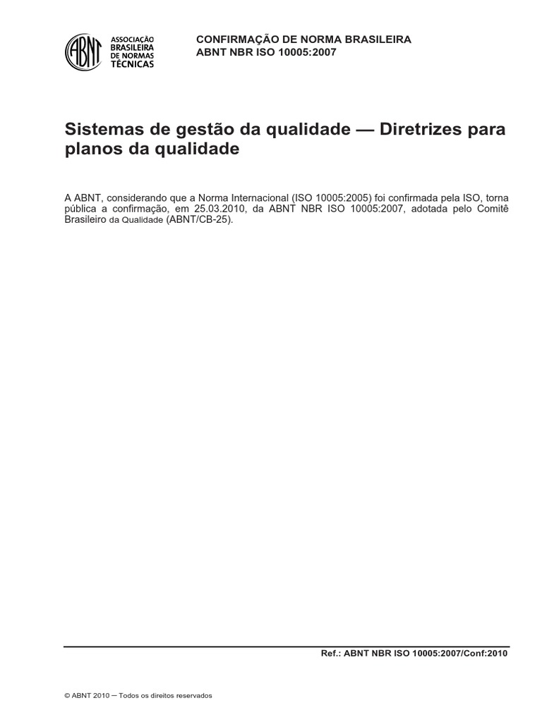 Nbr iso 10005 07 pdf qualidade neg cios iso 9000