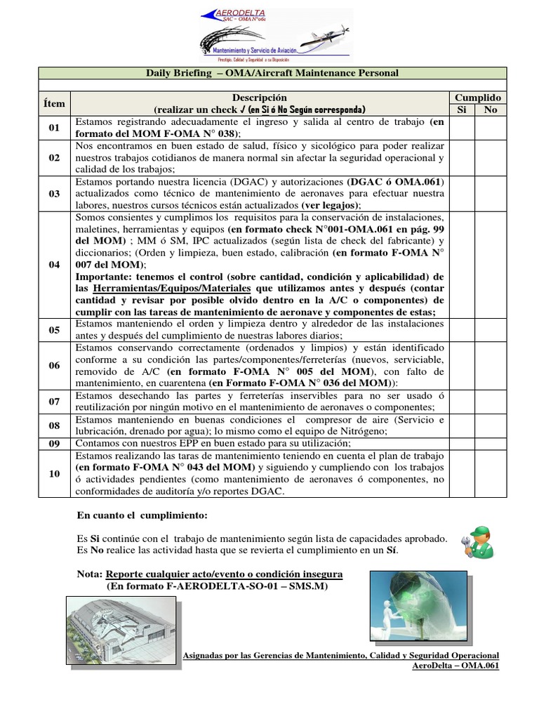 Briefing & CheckList | PDF | Aeronáutica | Transporte