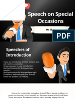 Speech On Special Occasions