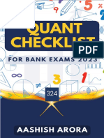 Quant Checklist 324 by Aashish Arora For Bank Exams 2023