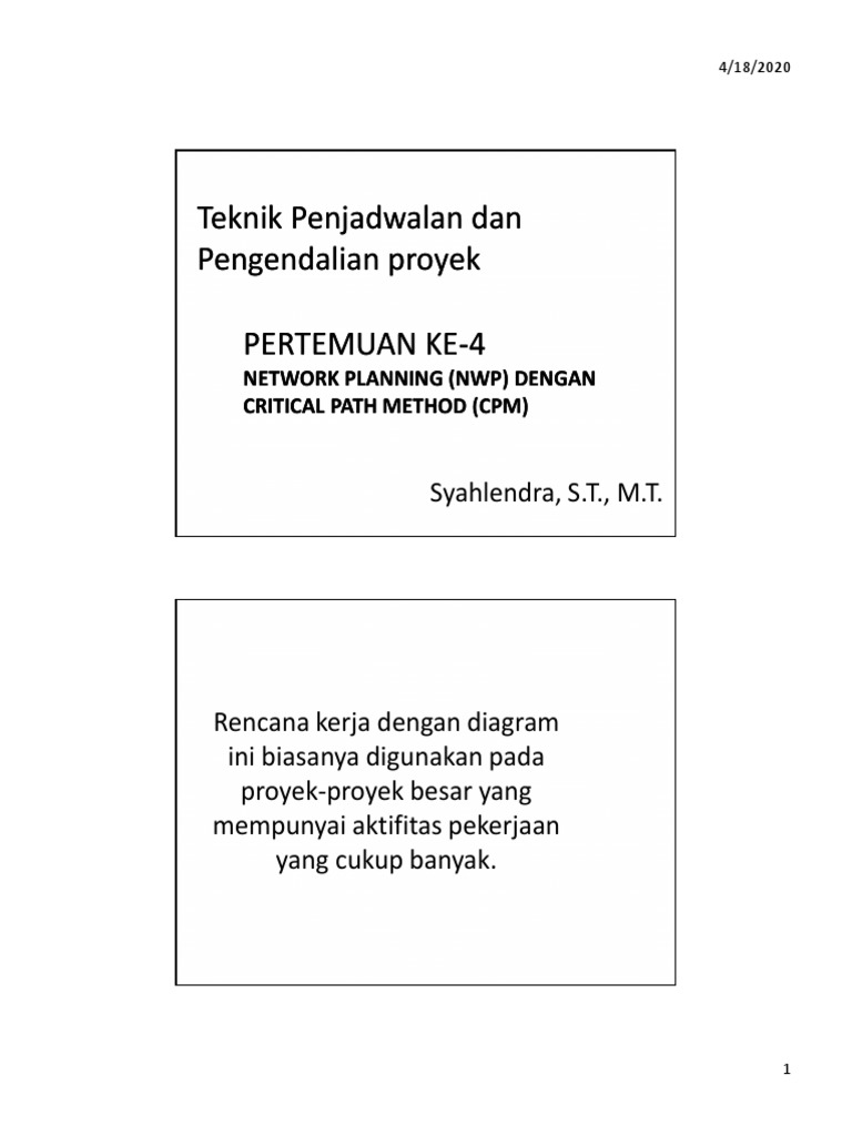NWP dan CPM dalam Pengendalian Proyek | PDF
