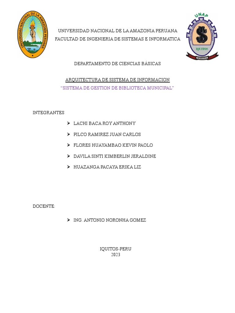 Sistema De Gestion De Biblioteca Municipal Pdf Usuario Informática