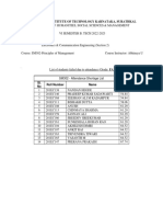 Attendance Shortage List