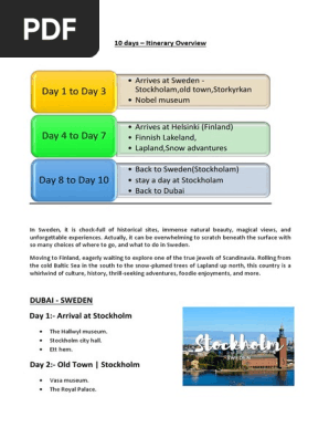 Travel Itinerary Sweden