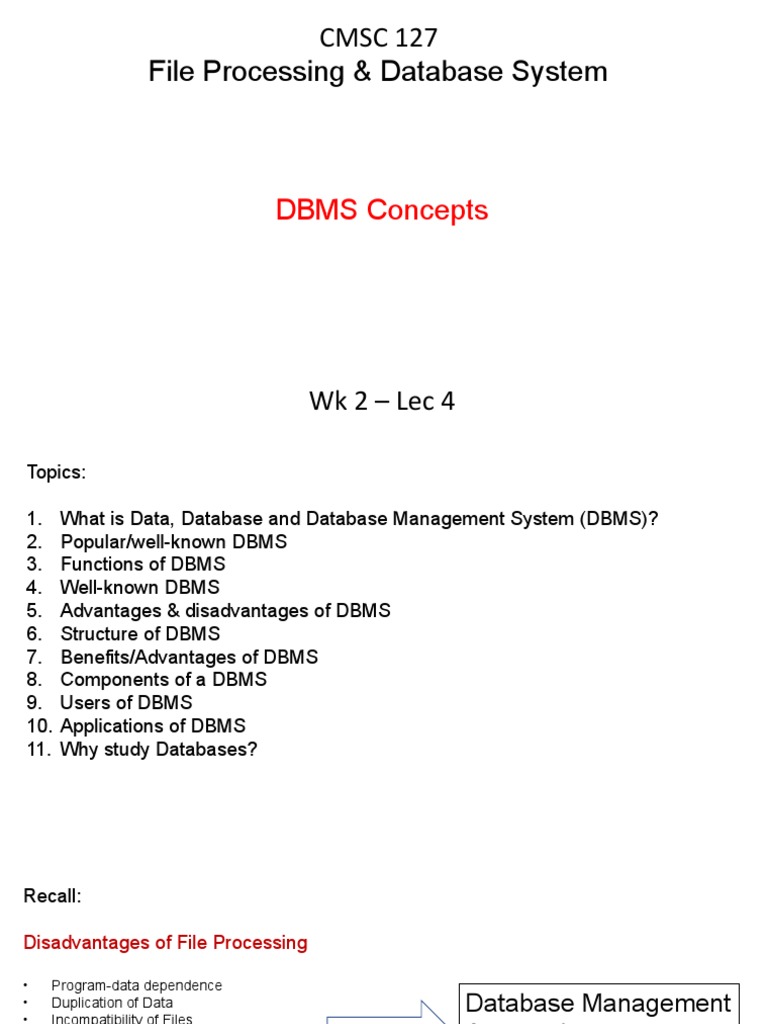W2L4 - DBMS Concepts | PDF | Databases | Microsoft Sql Server