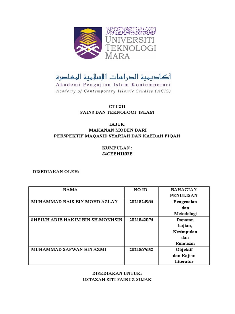 Tugasan Kertaskerja Bertulis Ctu211 Group 3 Pdf