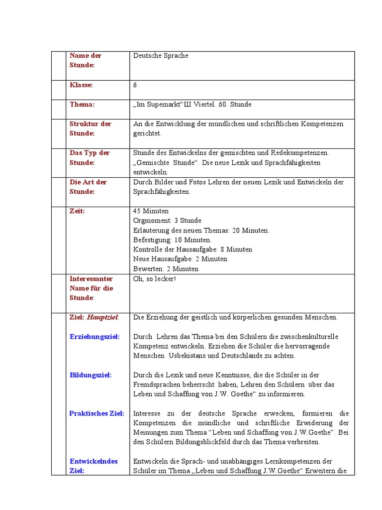 Dars Ishlanma Nemis Tili PDF