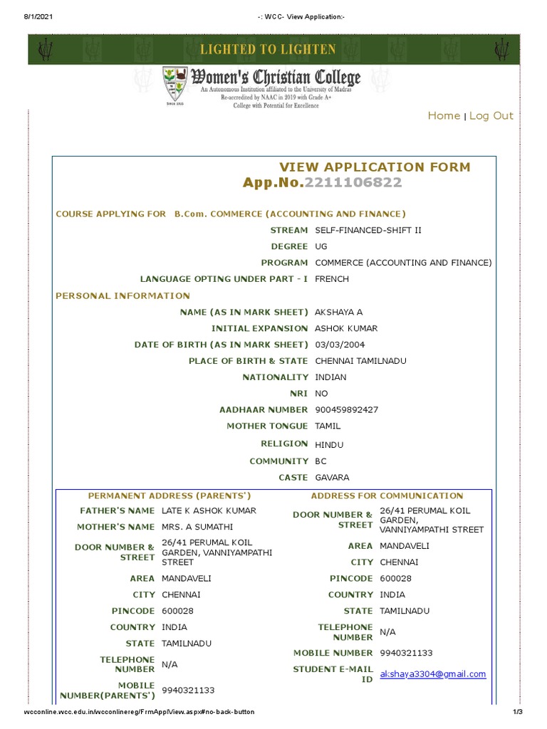WCC - View Application - 2 | PDF | Tamil Nadu