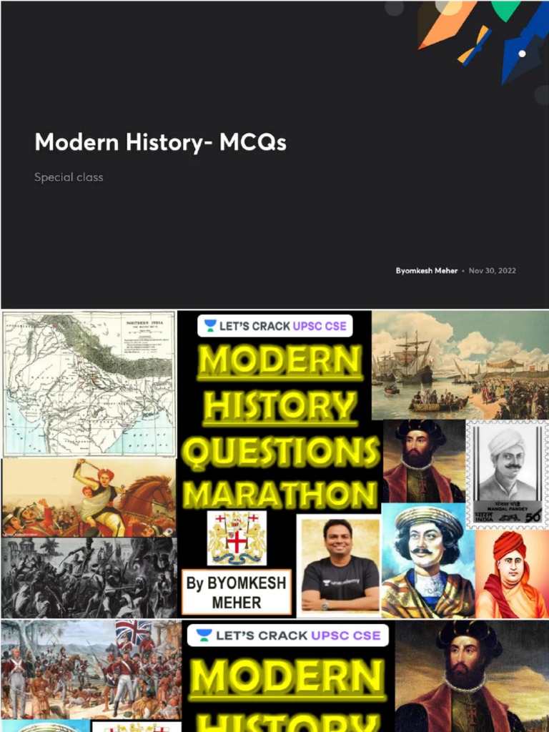 Modern History MCQs With Anno PDF