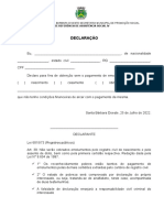 Declaração de Hipossuficiencia