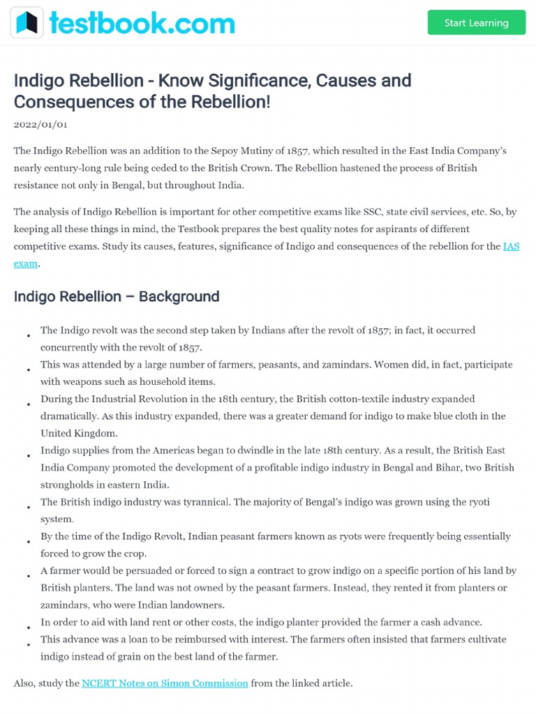 Peasant Movements in 19th Century Indigo Rebellion b8551d11 PDF