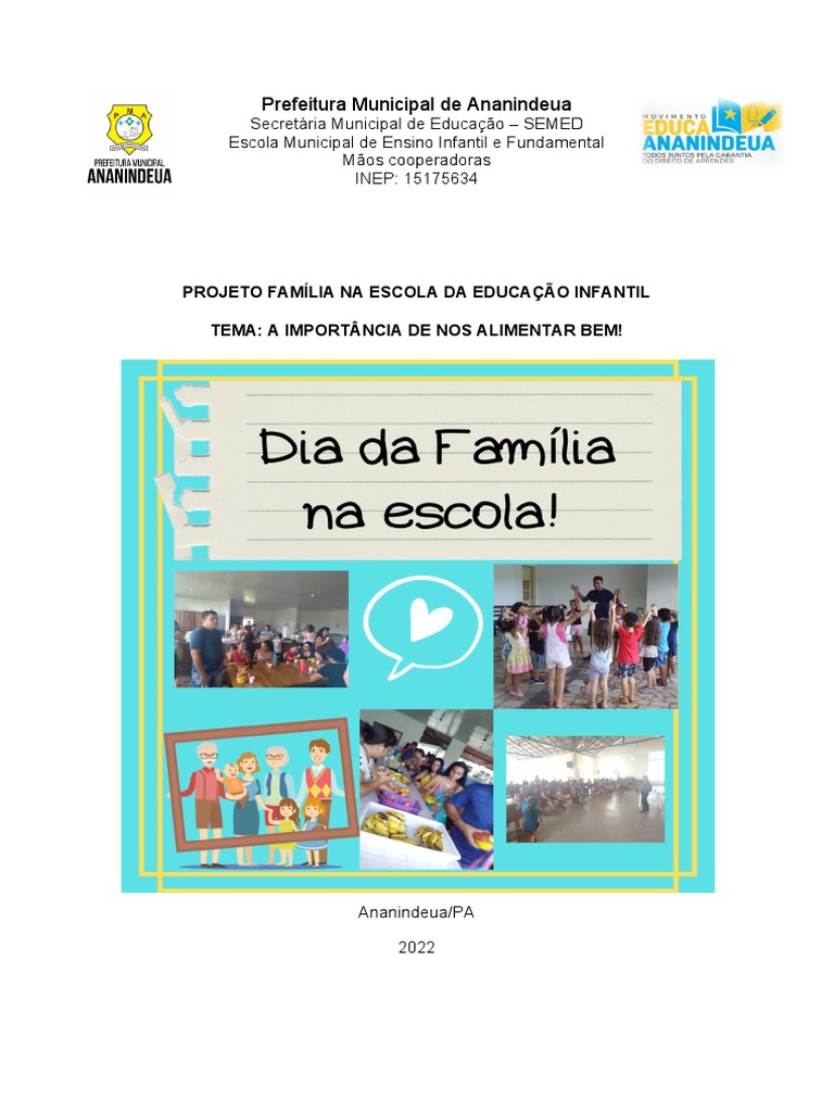 projeto familia na escola mãos cooperadoras | PDF | Pré-escola | Pedagogia