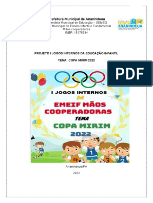 Projeto Jogos Internos Da Mãos Cooperadoras, PDF, Pedagogia