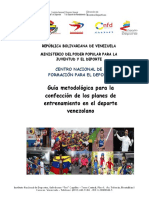 Guía Metodológica para La Confección de Los Planes de Entrenamiento en El Deporte Venezolano HASTA AGOSTO