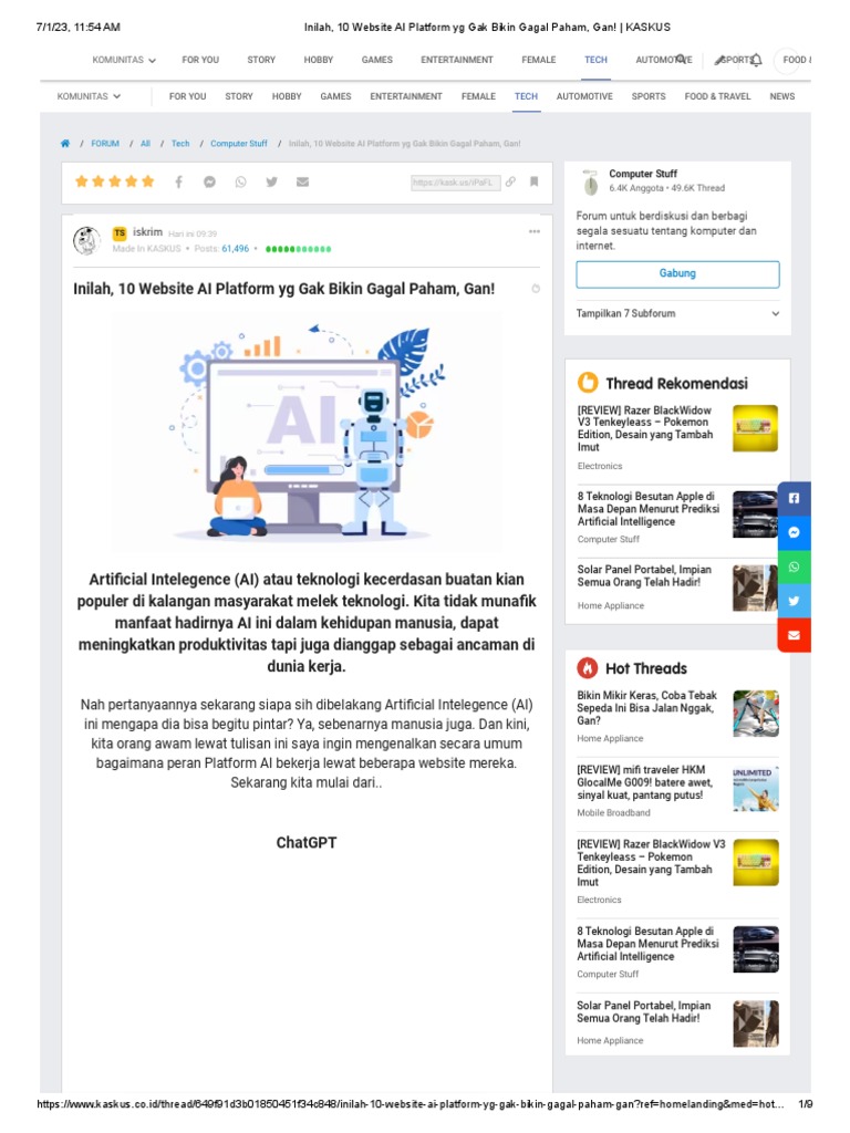Inilah 10 Website Ai Platform Yg Gak Bikin Gagal Paham Gan Kaskus