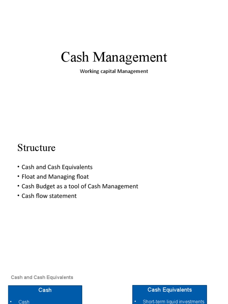5 Cash Management PDF Cash Float (Money Supply)