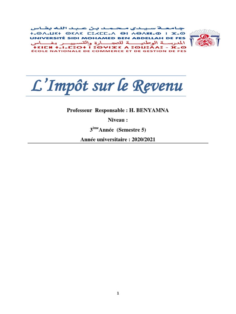 Impôt sur le Revenu au Maroc | PDF | Impôt sur le revenu | Salaires