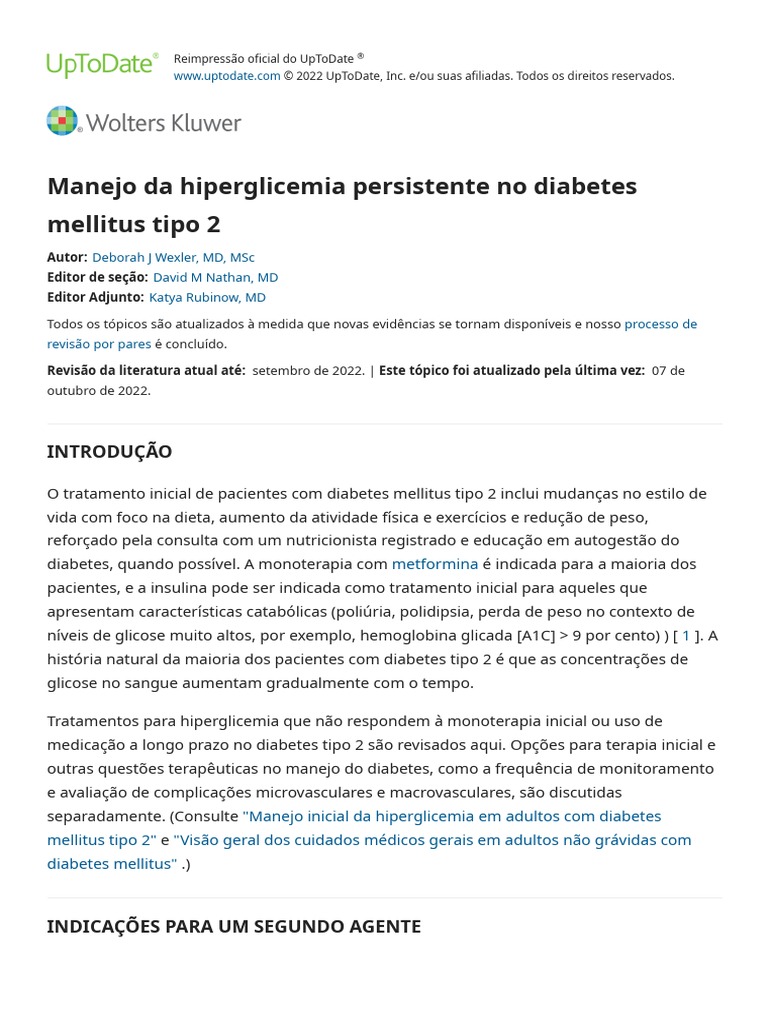 Uptodate Type 2 Diabetes Management
