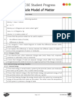 AQA Physics Unit 3 Particle Model of Matter Student Progress Sheet