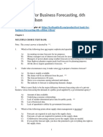 Test Bank For Business Forecasting 6th Edition Wilson