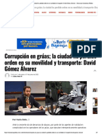 Corrupción en Grúas La Ciudad Ha Perdido Orden en Su Movilidad y Transporte