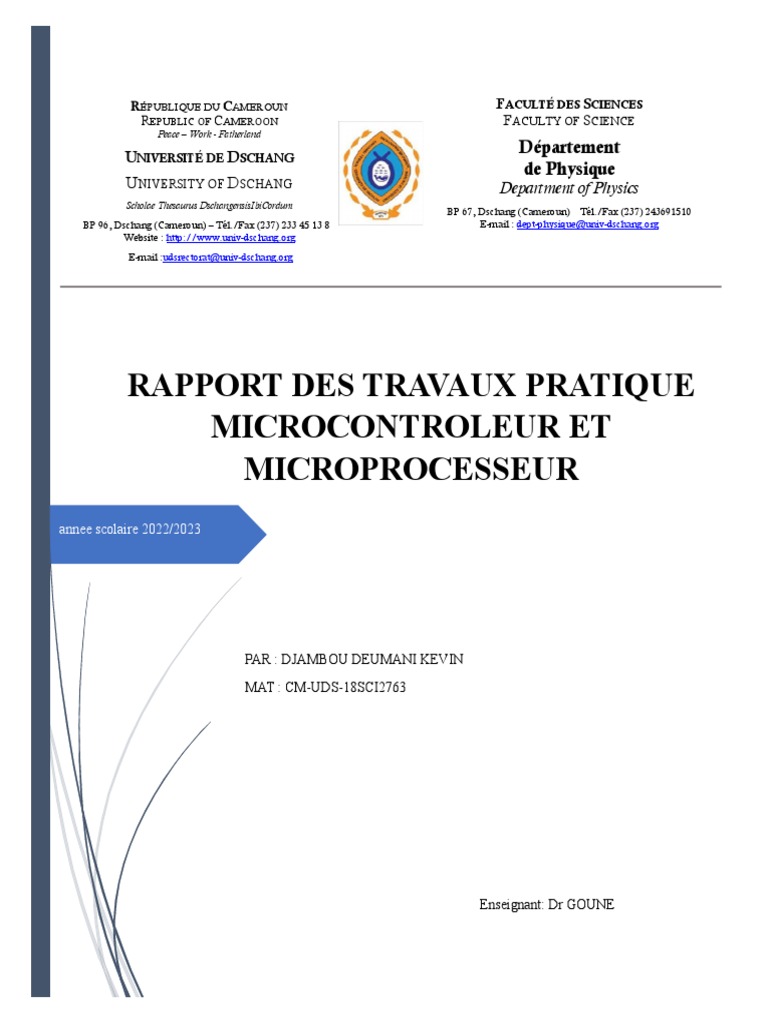 Rapport TP Arduino 2022/2023 | PDF | Arduino | Programmation