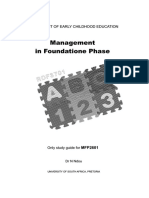 Management in Foundatione Phase: Department of Early Childhood Education