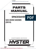 Hyster Spacesaver s25 35xm s40xms Parts Manual