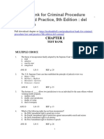 Test Bank For Criminal Procedure Law and Practice 9th Edition Del Carmen