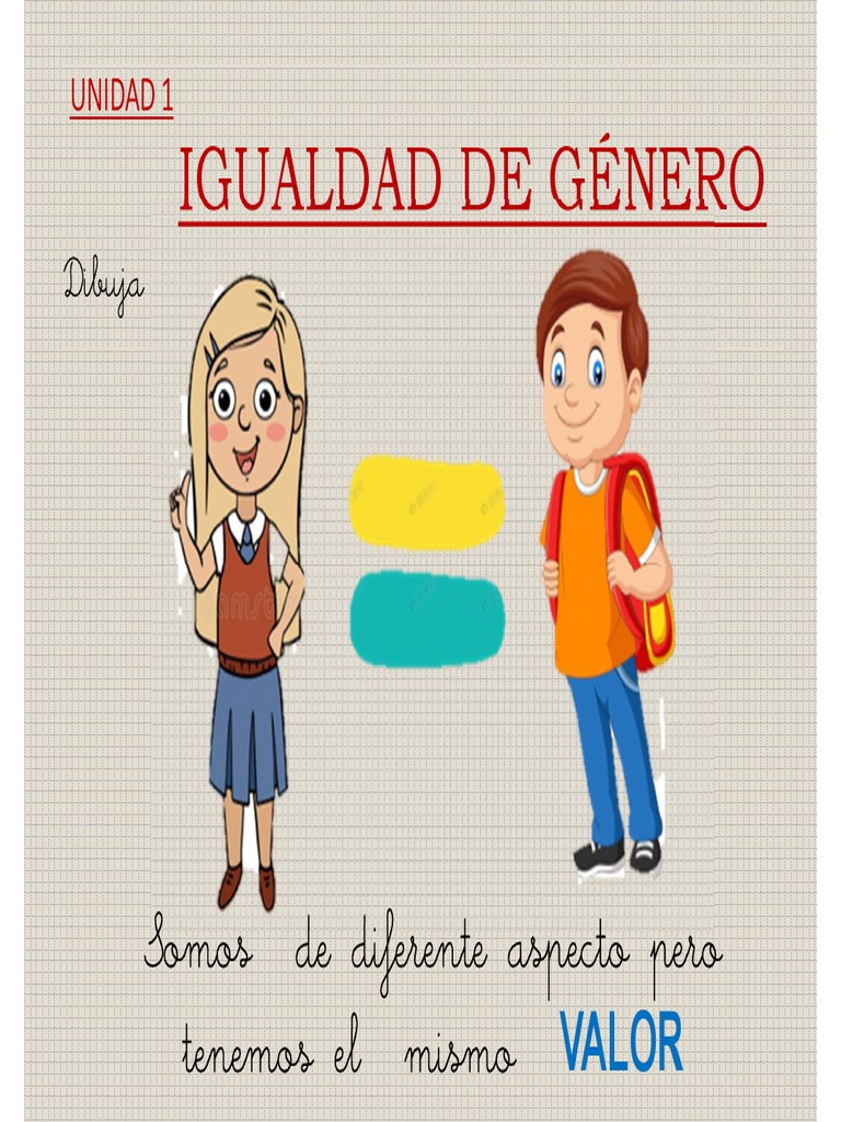 Dibujo sobre Igualdad de Género Infantil | PDF