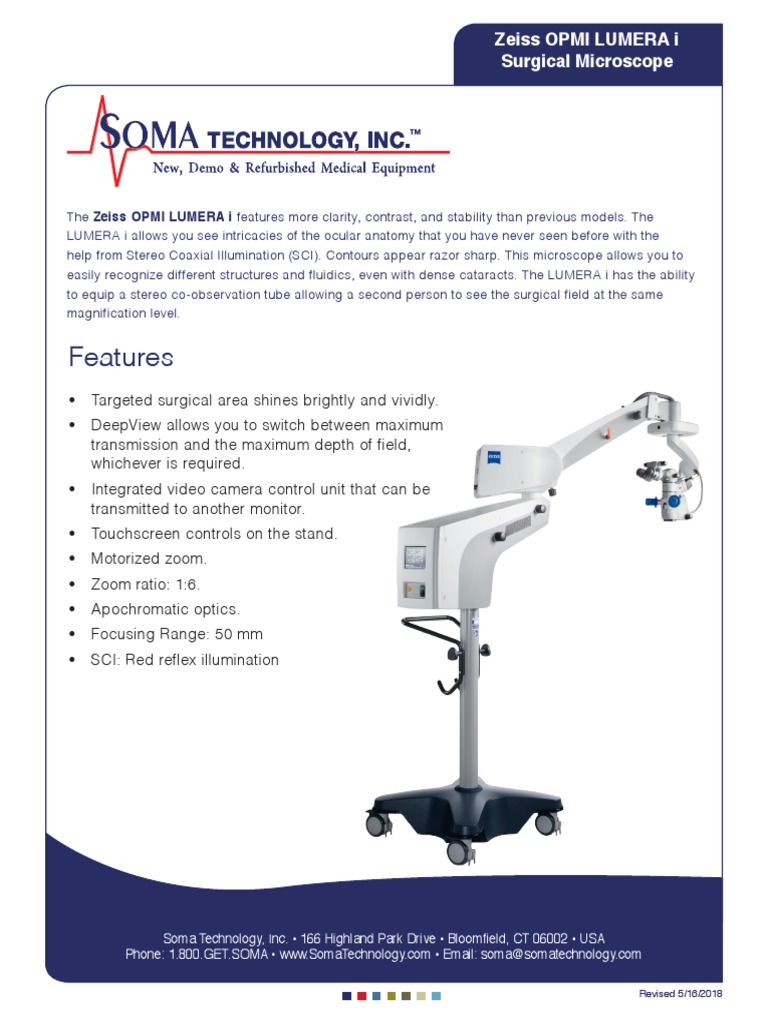 Zeiss OPMI LUMERA i Microscope Overview | PDF | Microscope | Zoom Lens