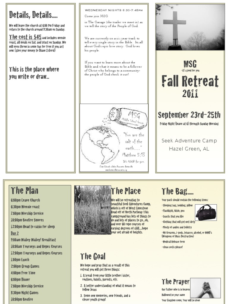 MSG Fall Retreat 2011 Details | PDF
