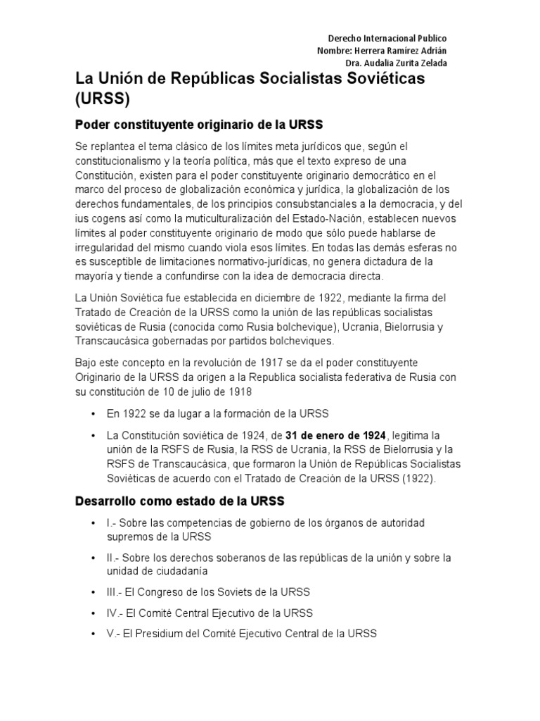 La Unión de Repúblicas Socialistas Soviéticas PDF Repúblicas de la