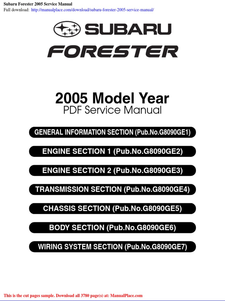 SUBARU FORESTER SERVICE MANUAL PDF visual data 2