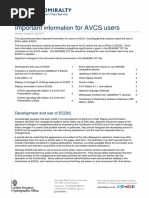 Important Information For Avcs Users