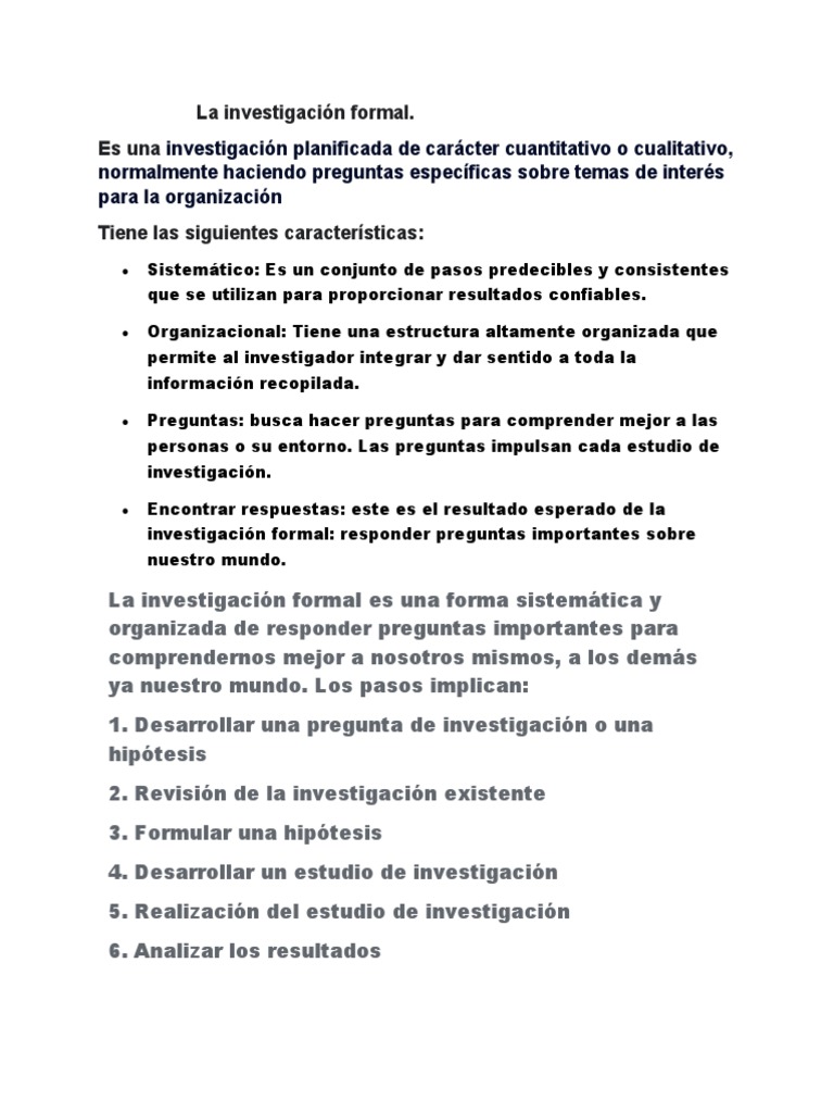 La Investigación Formal | PDF