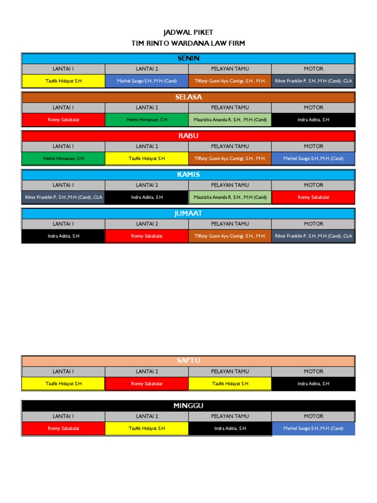 Jadwal Piket Pdf