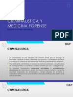 Criminalistica Y Medicina Forense: Docente: Mg. Pablo Miranda M