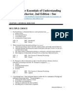Test Bank For Essentials of Understanding Abnormal Behavior 2nd Edition Sue