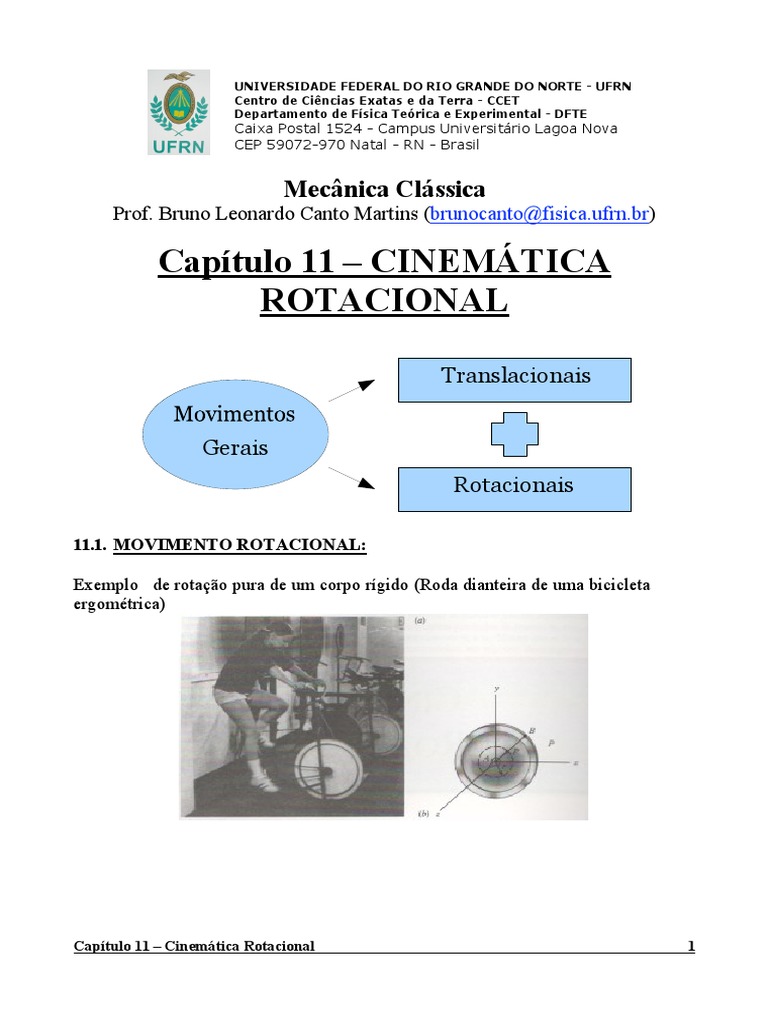 Cinemática Rotacional: Conceitos e Exemplos | PDF | Cinemática | Rotação