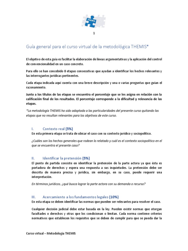 Guía Metodológica General THEMIS - Curso Virtual | PDF | Caso de ley ...