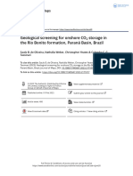 Geological Screening For Onshore CO2 Storage in The Rio Bonito Formation Paran Basin Brazil