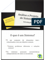 Análise e Projeto de Sistemas I - 2 - Introducao