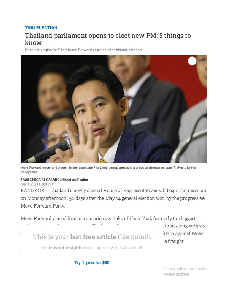 Thailand parliament opens to elect new pm 5 things to know this is