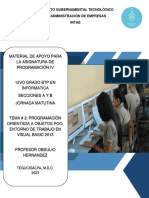 Tema2 Programación Orientada A Objetos Poo, Entorno de Trabajo en Visual Basic 2013