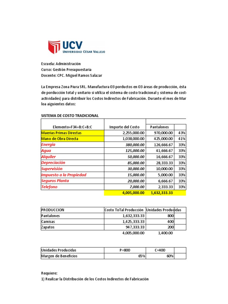 Comparativa de Costos: Tradicional vs ABC | PDF | Economias